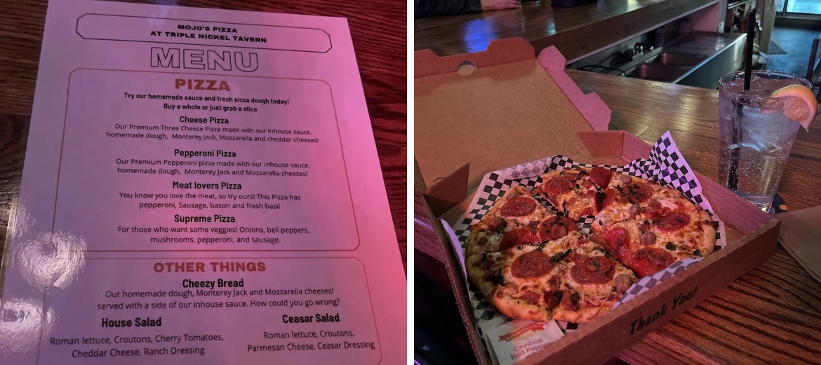 Mojo's Pizza Menu