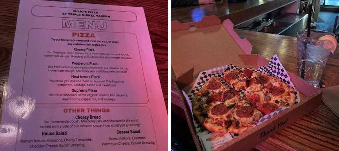 Mojo's Pizza Menu